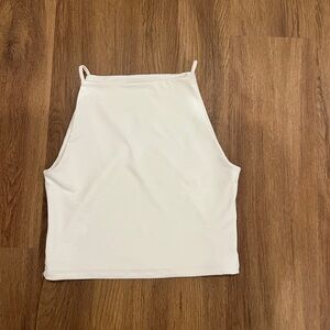 Abercrombie and fitch white boatneck crop tank top